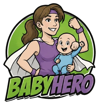 Baby Hero — starke Mama mit Baby auf dem Arm